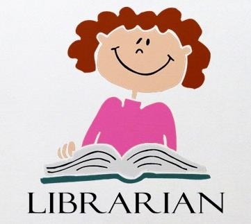 Cartoon picture of a librarian. 